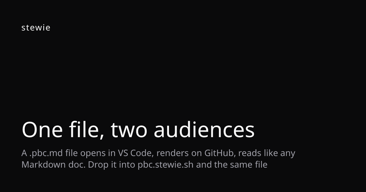 One file, two audiences — Stewie