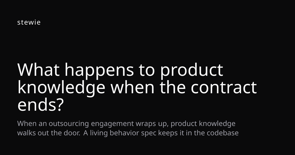 What happens to product knowledge when the contract ends? — Stewie